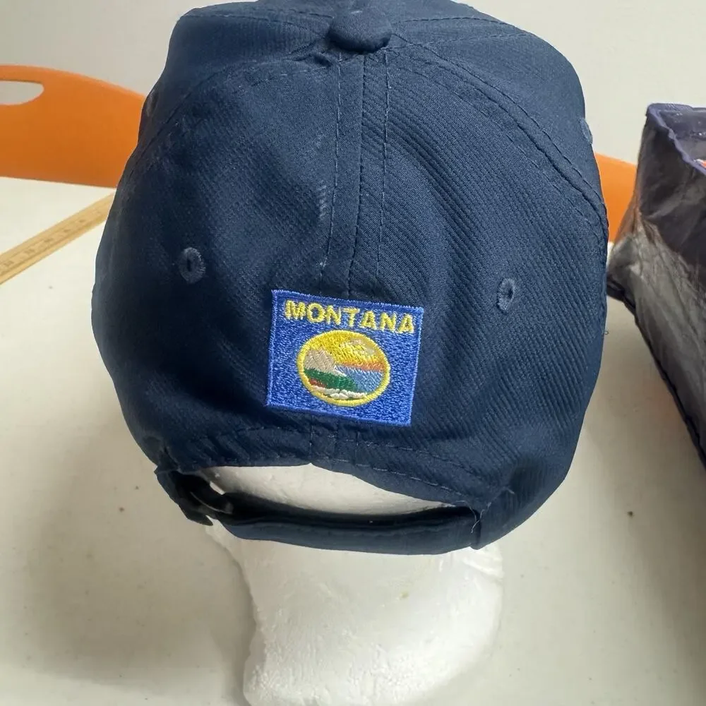 Imperial Montana Strapback Hat Cap Blue‎ Small Fit Embroidered Horse Logo